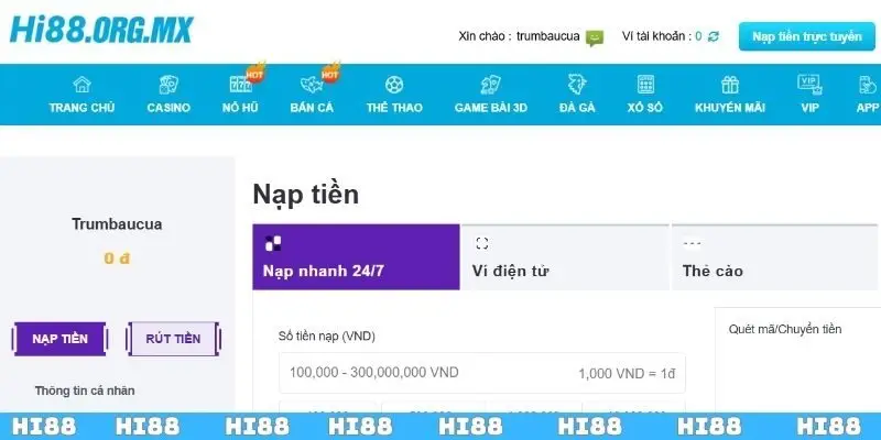 Nạp Tiền Hi88 Thành Công 100% Với Hướng Dẫn Chi Tiết
